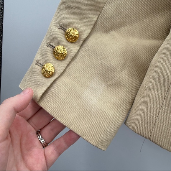Nili Lotan Henry‎ Khaki Double-Breasted Button Placket Blazer Sz 4 - Picture 12 of 14